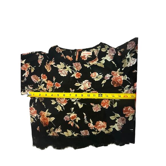 Re: Named Floral Lace Trim Crop Top M Bell Sleeve Coverup Beach Lingerie Boho - Picture 7 of 10